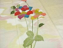 平和屋-こころ店■訪問着　駒刺繍　枝花文　暈し染め　金彩　正絹　逸品　AAAE3607Bzg_画像4