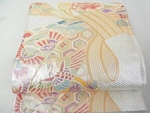 平和屋2◎佐賀錦　六通柄袋帯　束ね熨斗鳳凰花文　金銀糸　逸品　DAAD4022we