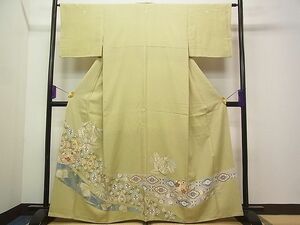 平和屋川間店■豪華色留袖　菱花松葉文　金彩　逸品　CAAA8797vf