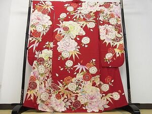  flat peace shop 2# gorgeous long-sleeved kimono embroidery .. vessel thing flower writing gold paint excellent article DAAC4447ea