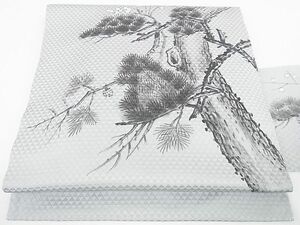 平和屋2◎京伝統工芸作家　阿都武　九寸名古屋帯　手描き　梅松文　逸品　DAAC0887cm