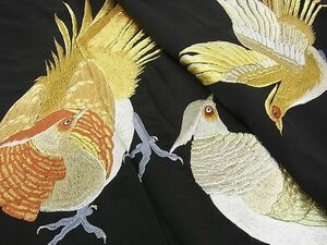 flat peace shop 2# gorgeous kurotomesode piece embroidery total embroidery . gold silver thread excellent article DAAB8419ps