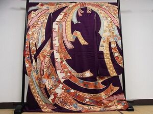 flat peace shop - here . shop # gorgeous long-sleeved kimono phoenix flower writing gold paint silk excellent article AAAE4126Bph