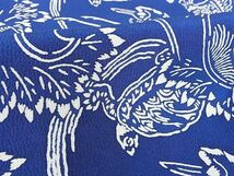 平和屋2■上質な小紋　単衣　型染め　鶴と亀　逸品　DAAD2115az_画像6