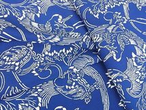 平和屋2■上質な小紋　単衣　型染め　鶴と亀　逸品　DAAD2115az_画像1