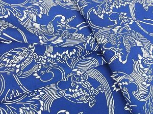 平和屋2■上質な小紋　単衣　型染め　鶴と亀　逸品　DAAD2115az