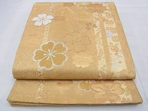 平和屋野田店◎六通柄袋帯　唐織　舞桜間道　金銀糸　逸品　BAAD3152ph