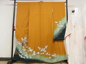 平和屋-こころ店■豪華振袖　長襦袢セット（無双仕立て）刺繍　花車文　暈し染め　金彩　正絹　逸品　AAAF3736Bnp