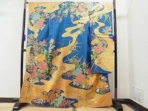 平和屋1■豪華振袖　駒刺繍　牡丹花文　金彩　逸品　CAAB7490yc