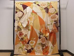  flat peace shop 1# gorgeous long-sleeved kimono piece embroidery .. Tang . writing gold paint excellent article CAAB0985dy