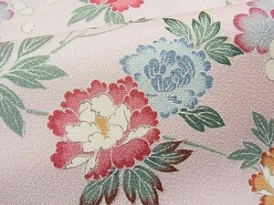 平和屋1■上質な小紋　牡丹花文　逸品　CAAB7418yc