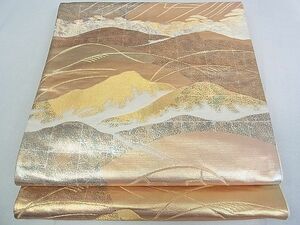 平和屋2◎西陣　六通柄袋帯　遠山樹林文　金糸　引箔　逸品　DAAD5025rt