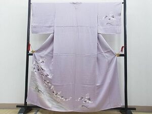 平和屋野田店■訪問着　流水片輪車枝菊文　暈し染め　金彩　逸品　BAAD4193jr