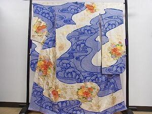 平和屋1■豪華振袖　駒刺繍　絞り　花車吉祥文　金彩　やまと誂製　逸品　CAAC9827ze