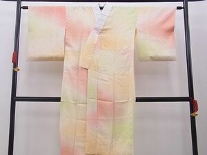 平和屋野田店■上質な長襦袢　無双仕立て　梅鉢地紋　暈し染め　逸品　BAAD6675xi