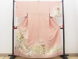 平和屋野田店■訪問着　流水枝花文　暈し染め　金彩　逸品　BAAD9430hv