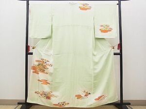 平和屋野田店■訪問着　駒刺繍　エ霞仕覆花文　暈し染め　金彩　逸品　BAAD9502hv