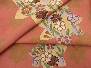  flat peace shop Noda shop # fine pattern single . type dyeing Sakura maple ... kimono BAAD8670fw