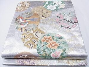  flat peace shop 1# six through pattern double-woven obi Tang woven . coloring Hanamaru writing gold thread excellent article CAAB9956hy