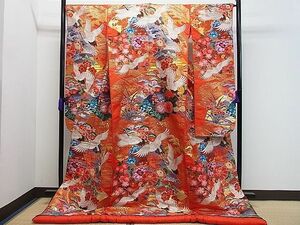  flat peace shop 1# colorful wedding kimono Japanese clothes wedding wedding bride god company . type Tang woven . water . crane flower writing gold silver thread excellent article CAAB8812gh