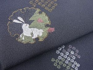 平和屋野田店■訪問着　刺繍　三日月　雪輪兎文　蛍暈し　金銀糸　逸品　BAAD7560gh