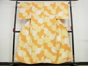 平和屋野田店■上質な小紋　地紋起こし　舞花文　着丈153cm　裄丈63cm　正絹　逸品　A-ck1496