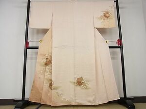 平和屋野田店■訪問着　駒刺繍　花丸文　暈し染め　金彩　着丈158cm　裄丈64cm　正絹　逸品　B-jd1698