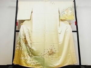 平和屋野田店■訪問着　花筏文　暈し染め　金銀彩　やまと誂製　着丈160cm　裄丈34cm　正絹　逸品　A-zi4961