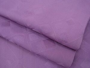 平和屋野田店■上質な色無地　菱吉祥地紋　古代紫色　逸品　n-sa1846