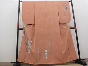 平和屋野田店■訪問着　吉祥花唐草文　たたき染め　逸品　n-fw0823