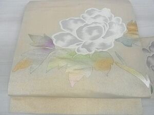 平和屋野田店■九寸名古屋帯　枝花文　金糸　逸品　ga1812