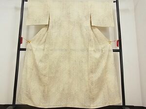 平和屋野田店■夏物　紬　手描き　薄　着丈157.5cm　裄丈63cm　正絹　逸品　A-ck3639