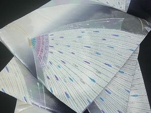 平和屋野田店■六通柄袋帯　舞蝶文　金銀糸　逸品　uw0619