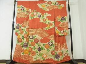 平和屋野田店■豪華振袖　駒刺繍　雲取り吉祥花文　金彩　逸品　ea2236