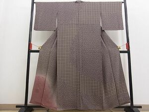 平和屋野田店■訪問着　刺繍　舞桜文　暈し染め　金彩　鬼しぼ縮緬　逸品　n-fw3864