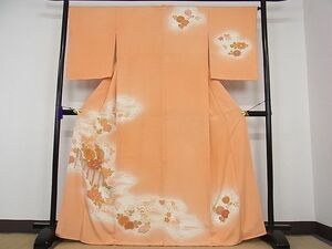 平和屋野田店■訪問着　花屏風文　暈し染め　金彩　着丈166cm　裄丈67cm　正絹　逸品　B-np7965