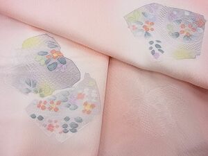 平和屋野田店■上質な小紋　地紋起こし　器物草花文　暈し染め　逸品　n-je3173