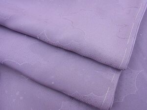 平和屋野田店■上質な色無地　雲重ね地紋　藤紫色　逸品　未使用　n-vz1000