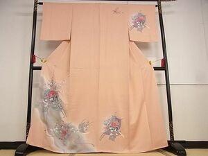 平和屋野田店■訪問着　花車文　暈し染め　金彩　着丈163.5cm　裄丈63cm　正絹　逸品　未使用　A-wj4369