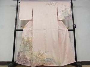 平和屋野田店■訪問着　枝花文　暈し染　金彩　着丈159.5cm　裄丈64cm　正絹　逸品　B-wt7349