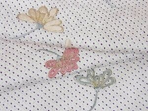 平和屋野田店■訪問着　駒刺繍　舞花文　金糸　着丈151cm　裄丈64cm　正絹　逸品　A-ex4542