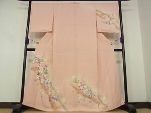 平和屋野田店■訪問着　花鳥文　暈し染め　着丈164cm　裄丈67cm　正絹　逸品　B-ag2558