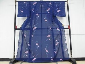 平和屋-こころ店■夏物　小紋　絽　枝花文　洗える着物　AAAE7250Acs