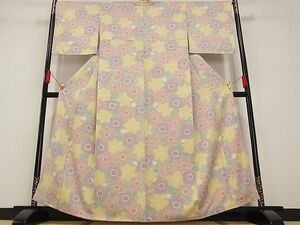 平和屋野田店◆上質な小紋　花尽くし　金彩　着丈160cm　裄丈68.5cm　正絹　逸品　mop4287