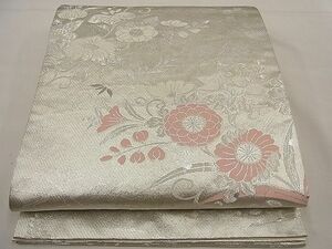 平和屋野田店■六通柄袋帯　辻が花　松寿錦　プラチナ箔二重織　逸品　n-ne1929