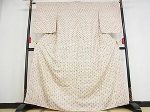 平和屋野田店■付下げ　駒刺繍　青海波文様　着丈165.5cm　裄丈64cm　正絹　逸品　未使用　A-ma6508