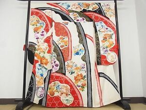  flat peace shop - here . shop # gorgeous long-sleeved kimono piece embroidery aperture stop . flower writing gold paint silk excellent article AAAF2304Bwt