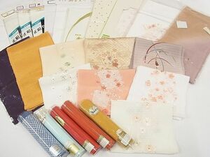 平和屋-こころ店■和装小物　半衿２５点セット　刺繍　花柄　蛍　暈し　金糸　逸品　未使用品あり　AAAF5188Aay