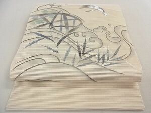  flat peace shop 2# summer thing .... size Nagoya obi author thing hand .... crane . wave . writing gold thread excellent article DAAC4682ea