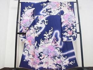  flat peace shop 2# gorgeous long-sleeved kimono Mai . flower writing .. dyeing gold paint excellent article DAAC3459mz
